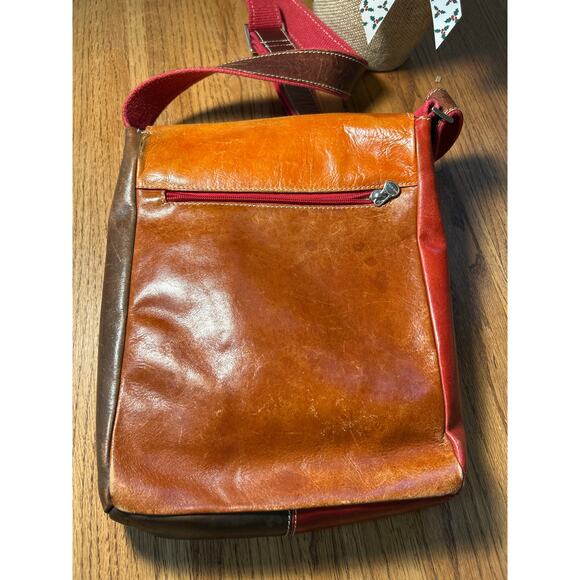 I’Mago Leather Saddle Bag Purse, Multi Color Crossbody Boho Hippie Italy - Picture 3 of 12